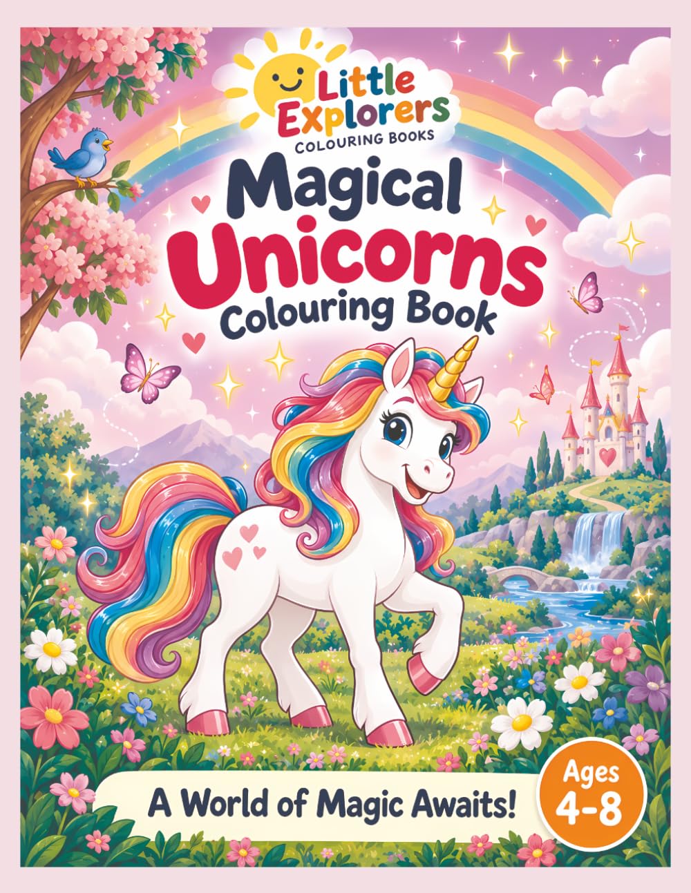 Magical Unicorns Colouring Book paperback book cover